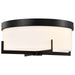 Flush Mount Nuvo 60-8054 Roselle - 15 Inch Flush Mount - Matte Black with White Glass Nuvo
