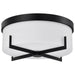 Flush Mount Nuvo 60-8054 Roselle - 15 Inch Flush Mount - Matte Black with White Glass Nuvo