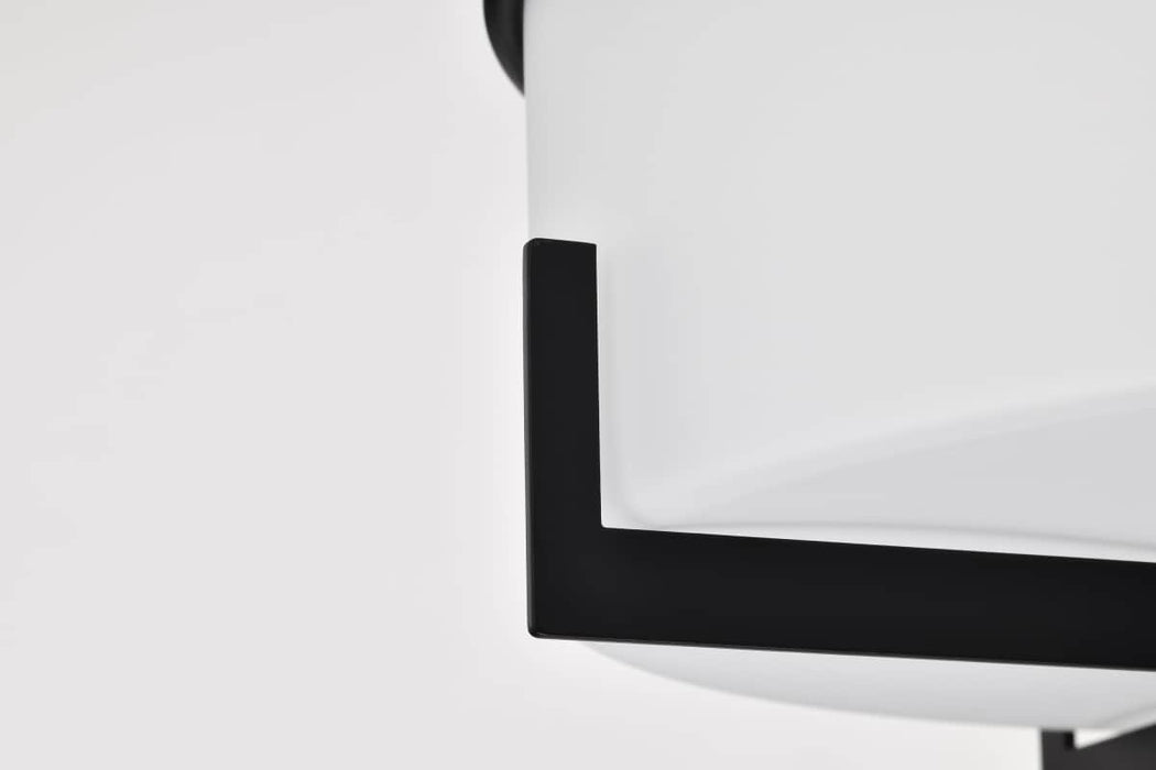 Flush Mount Nuvo 60-8054 Roselle - 15 Inch Flush Mount - Matte Black with White Glass Nuvo