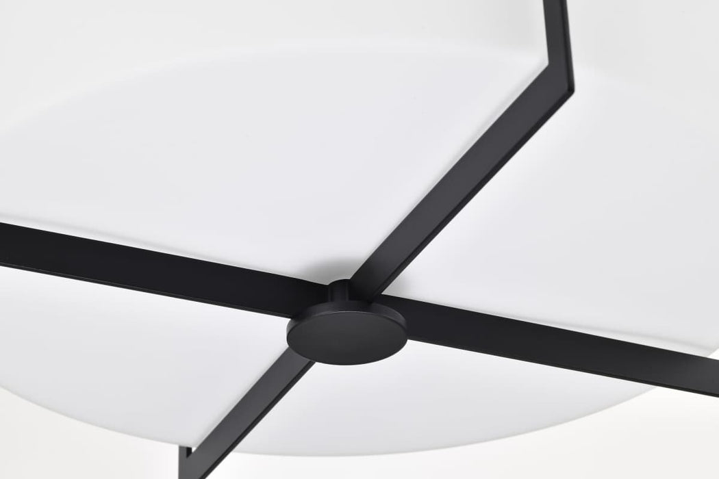 Flush Mount Nuvo 60-8054 Roselle - 15 Inch Flush Mount - Matte Black with White Glass Nuvo