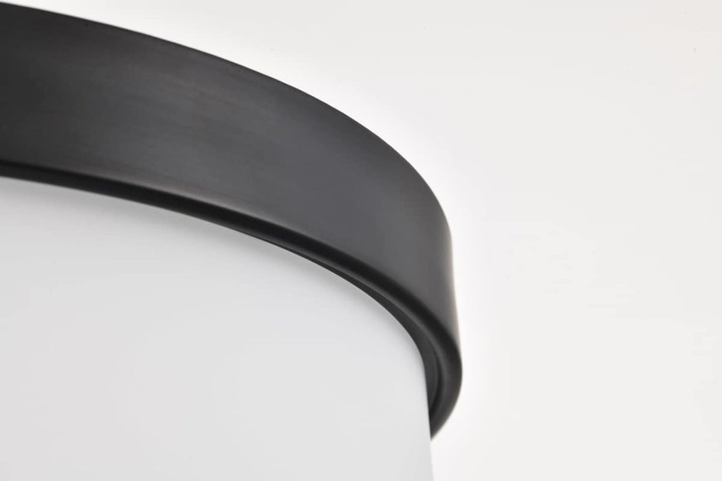 Flush Mount Nuvo 60-8054 Roselle - 15 Inch Flush Mount - Matte Black with White Glass Nuvo