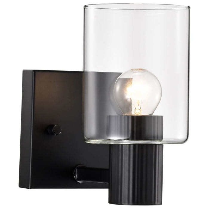 Vanity Nuvo 60-8061 Clarksville - 1 Light Vanity - Matte Black with Clear Glass Nuvo