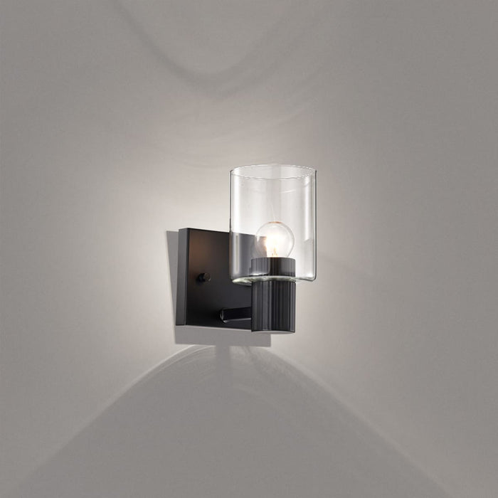Vanity Nuvo 60-8061 Clarksville - 1 Light Vanity - Matte Black with Clear Glass Nuvo