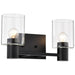 Vanity Nuvo 60-8062 Clarksville - 2 Light Vanity - Matte Black with Clear Glass Nuvo