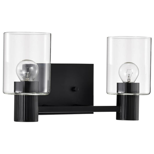 Vanity Nuvo 60-8062 Clarksville - 2 Light Vanity - Matte Black with Clear Glass Nuvo