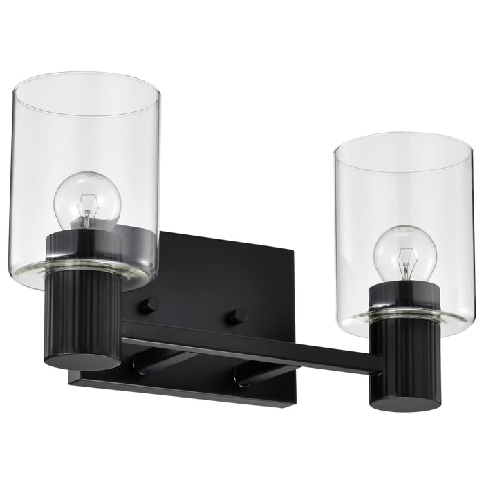 Vanity Nuvo 60-8062 Clarksville - 2 Light Vanity - Matte Black with Clear Glass Nuvo