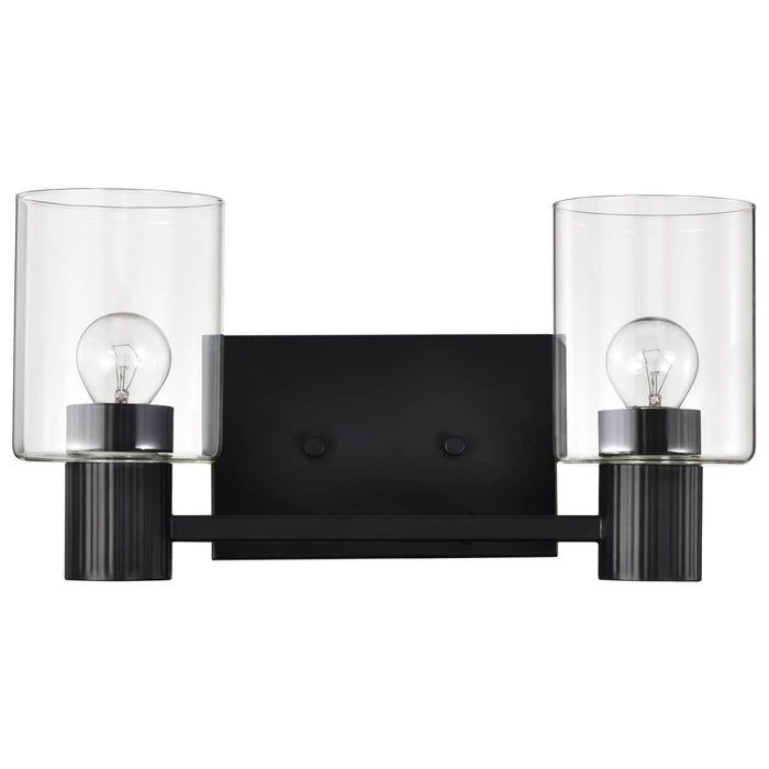 Vanity Nuvo 60-8062 Clarksville - 2 Light Vanity - Matte Black with Clear Glass Nuvo