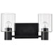 Vanity Nuvo 60-8062 Clarksville - 2 Light Vanity - Matte Black with Clear Glass Nuvo