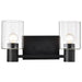Vanity Nuvo 60-8062 Clarksville - 2 Light Vanity - Matte Black with Clear Glass Nuvo