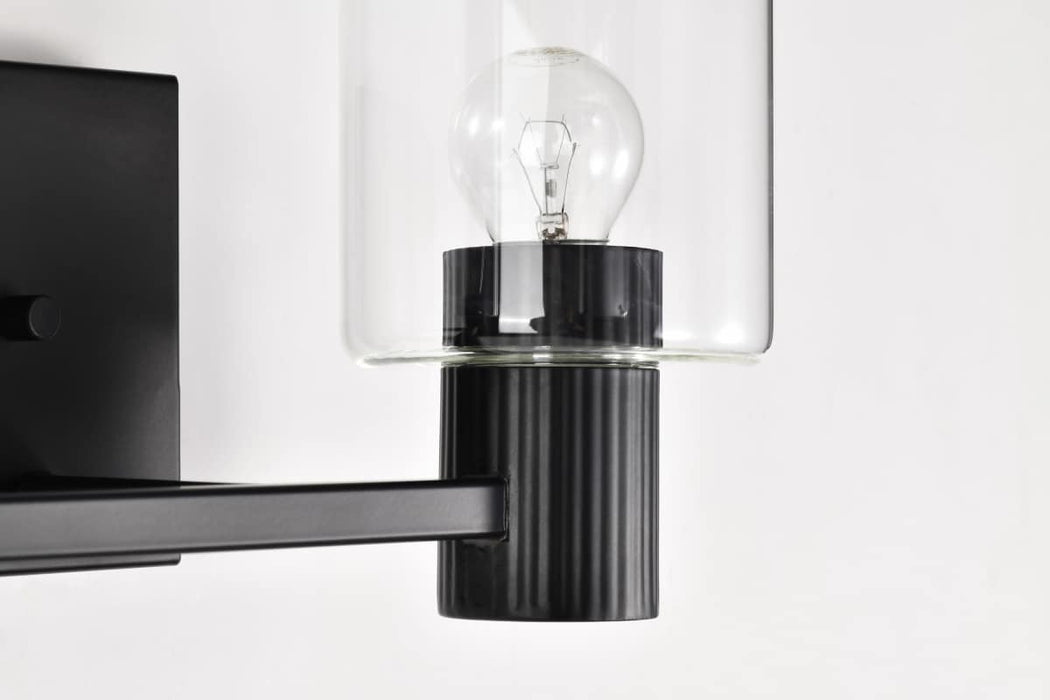 Vanity Nuvo 60-8062 Clarksville - 2 Light Vanity - Matte Black with Clear Glass Nuvo