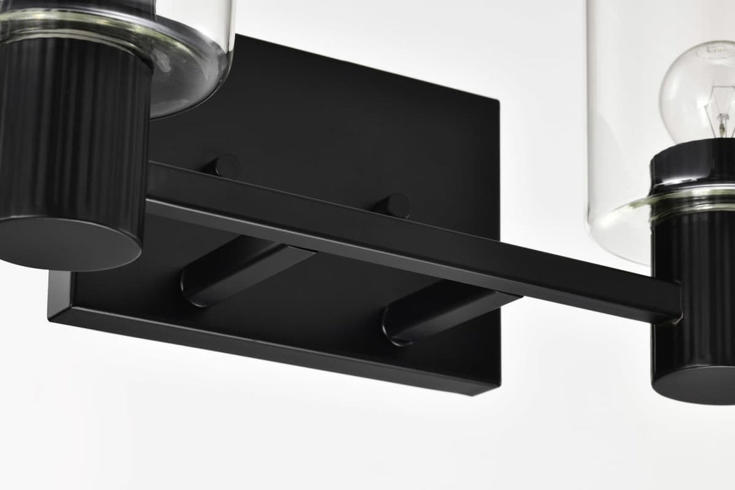 Vanity Nuvo 60-8062 Clarksville - 2 Light Vanity - Matte Black with Clear Glass Nuvo