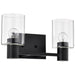 Vanity Nuvo 60-8062 Clarksville - 2 Light Vanity - Matte Black with Clear Glass Nuvo