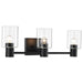 Vanity Nuvo 60-8063 Clarksville - 3 Light Vanity - Matte Black with Clear Glass Nuvo