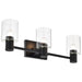 Vanity Nuvo 60-8063 Clarksville - 3 Light Vanity - Matte Black with Clear Glass Nuvo