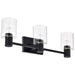 Vanity Nuvo 60-8063 Clarksville - 3 Light Vanity - Matte Black with Clear Glass Nuvo