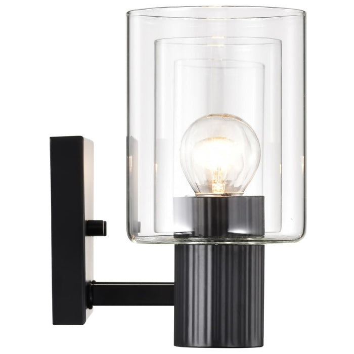 Vanity Nuvo 60-8063 Clarksville - 3 Light Vanity - Matte Black with Clear Glass Nuvo