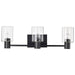 Vanity Nuvo 60-8063 Clarksville - 3 Light Vanity - Matte Black with Clear Glass Nuvo
