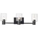 Vanity Nuvo 60-8063 Clarksville - 3 Light Vanity - Matte Black with Clear Glass Nuvo