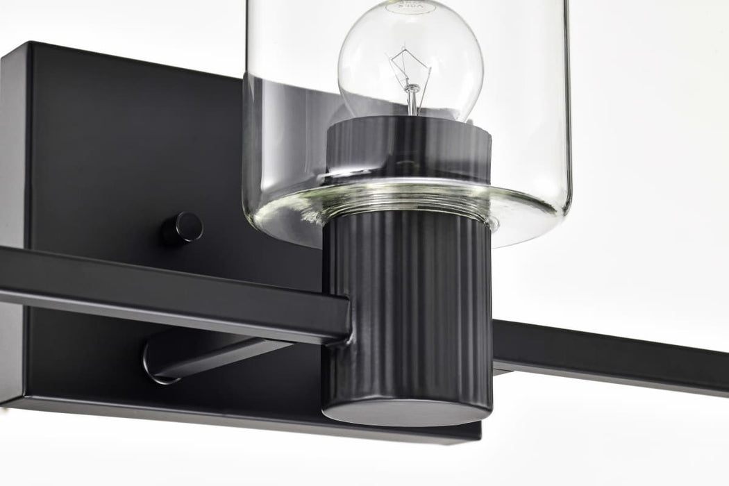 Vanity Nuvo 60-8063 Clarksville - 3 Light Vanity - Matte Black with Clear Glass Nuvo