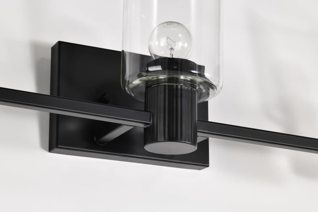 Vanity Nuvo 60-8063 Clarksville - 3 Light Vanity - Matte Black with Clear Glass Nuvo