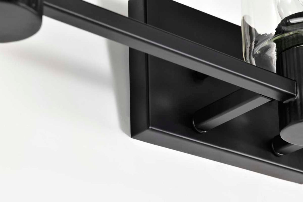 Vanity Nuvo 60-8063 Clarksville - 3 Light Vanity - Matte Black with Clear Glass Nuvo