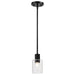 Mini Pendant Nuvo 60-8064 Clarksville - 5 Inch Mini Pendant - Matte Black with Clear Glass Nuvo