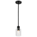Mini Pendant Nuvo 60-8064 Clarksville - 5 Inch Mini Pendant - Matte Black with Clear Glass Nuvo