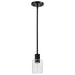 Mini Pendant Nuvo 60-8064 Clarksville - 5 Inch Mini Pendant - Matte Black with Clear Glass Nuvo