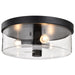 Flush Mount Nuvo 60-8065 Clarksville - 15 Inch Flush Mount - Matte Black with Clear Glass Nuvo