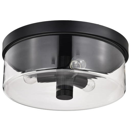 Flush Mount Nuvo 60-8065 Clarksville - 15 Inch Flush Mount - Matte Black with Clear Glass Nuvo