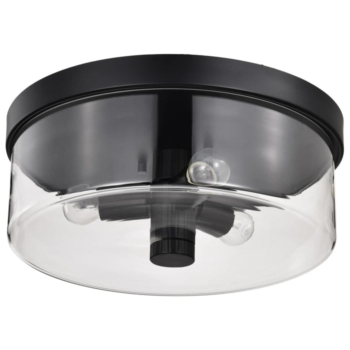 Flush Mount Nuvo 60-8065 Clarksville - 15 Inch Flush Mount - Matte Black with Clear Glass Nuvo