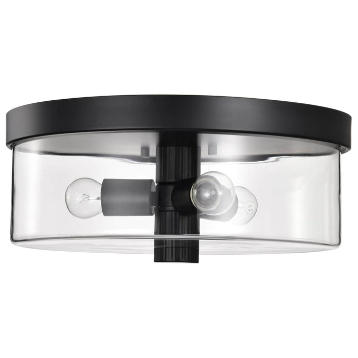 Flush Mount Nuvo 60-8065 Clarksville - 15 Inch Flush Mount - Matte Black with Clear Glass Nuvo