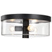 Flush Mount Nuvo 60-8065 Clarksville - 15 Inch Flush Mount - Matte Black with Clear Glass Nuvo