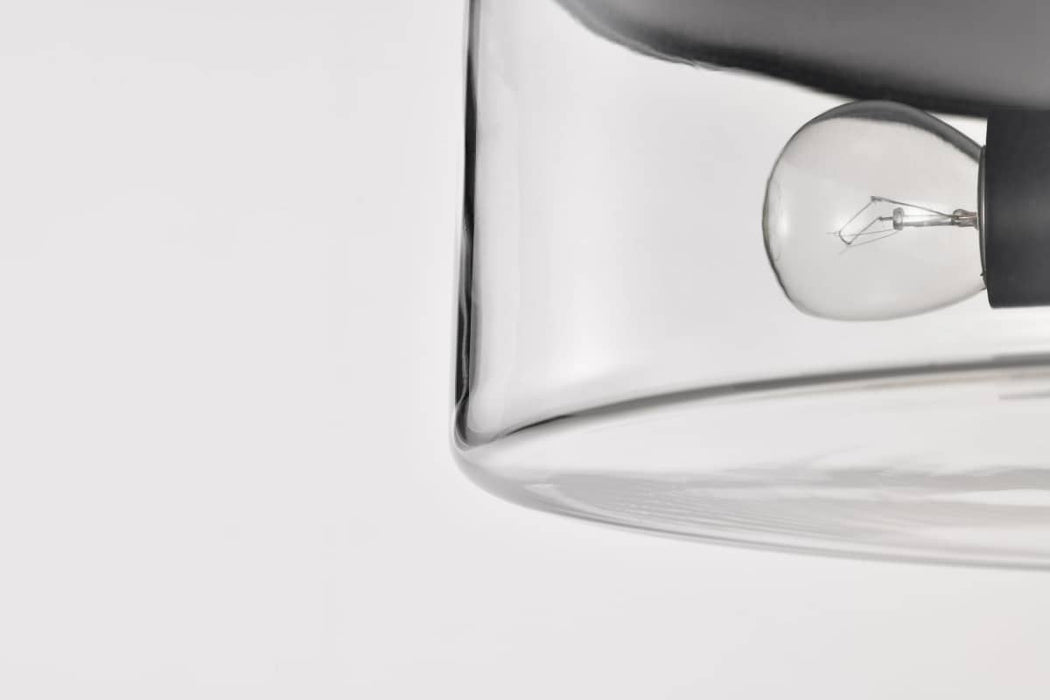Flush Mount Nuvo 60-8065 Clarksville - 15 Inch Flush Mount - Matte Black with Clear Glass Nuvo
