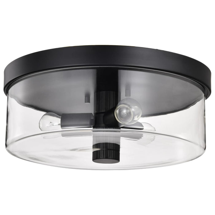 Flush Mount Nuvo 60-8065 Clarksville - 15 Inch Flush Mount - Matte Black with Clear Glass Nuvo