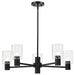 Chandelier Nuvo 60-8066 Clarksville - 28 Inch 5 Light Chandelier - Matte Black with Clear Glass Nuvo