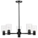Chandelier Nuvo 60-8066 Clarksville - 28 Inch 5 Light Chandelier - Matte Black with Clear Glass Nuvo
