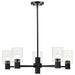 Chandelier Nuvo 60-8066 Clarksville - 28 Inch 5 Light Chandelier - Matte Black with Clear Glass Nuvo