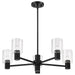 Chandelier Nuvo 60-8066 Clarksville - 28 Inch 5 Light Chandelier - Matte Black with Clear Glass Nuvo