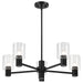 Chandelier Nuvo 60-8066 Clarksville - 28 Inch 5 Light Chandelier - Matte Black with Clear Glass Nuvo