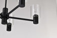 Chandelier Nuvo 60-8066 Clarksville - 28 Inch 5 Light Chandelier - Matte Black with Clear Glass Nuvo