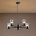 Chandelier Nuvo 60-8066 Clarksville - 28 Inch 5 Light Chandelier - Matte Black with Clear Glass Nuvo