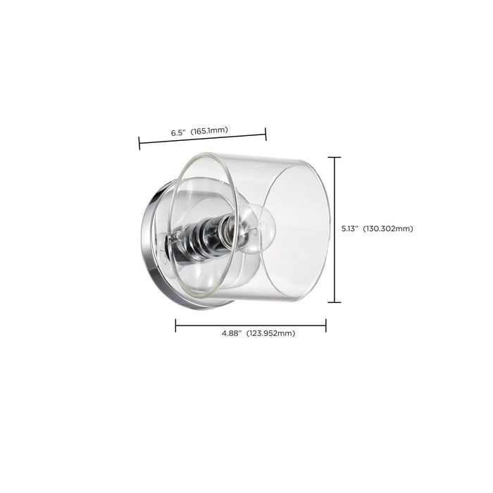 Vanity Nuvo 60-8071 Marlowe - 1 Light Vanity - Polished Nickel with Clear Glass - Polished Nickel Finish Nuvo