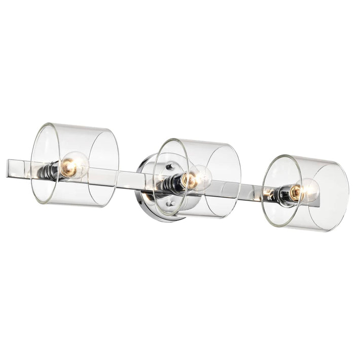 Vanity Nuvo 60-8073 Marlowe - 3 Light Vanity - Polished Nickel with Clear Glass - Polished Nickel Finish Nuvo