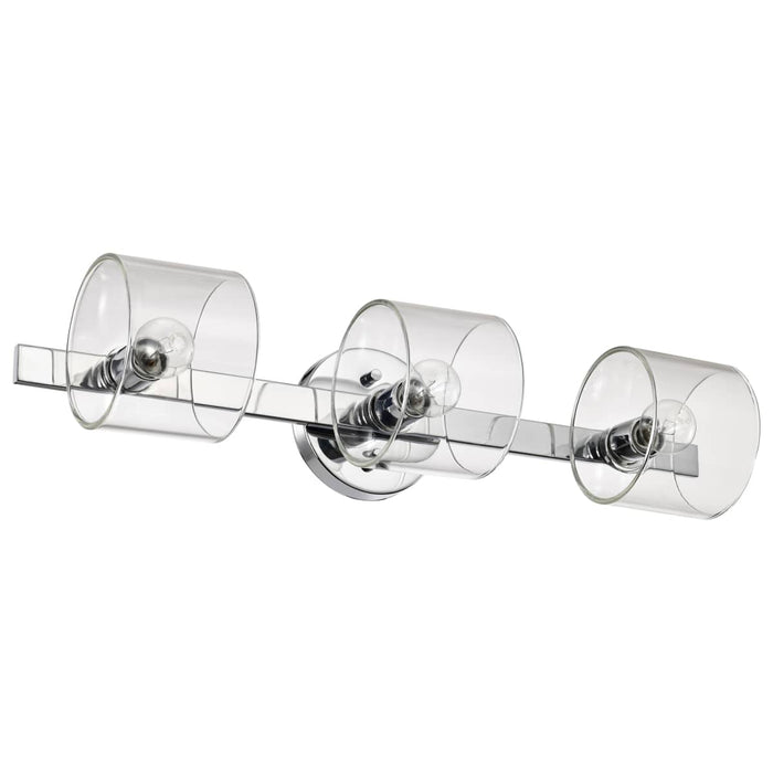Vanity Nuvo 60-8073 Marlowe - 3 Light Vanity - Polished Nickel with Clear Glass - Polished Nickel Finish Nuvo
