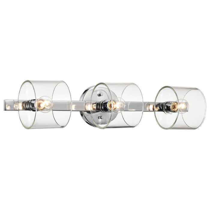 Vanity Nuvo 60-8073 Marlowe - 3 Light Vanity - Polished Nickel with Clear Glass - Polished Nickel Finish Nuvo