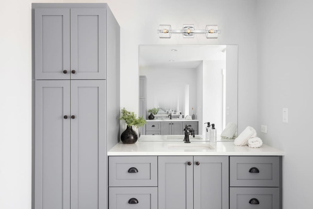 Vanity Nuvo 60-8073 Marlowe - 3 Light Vanity - Polished Nickel with Clear Glass - Polished Nickel Finish Nuvo
