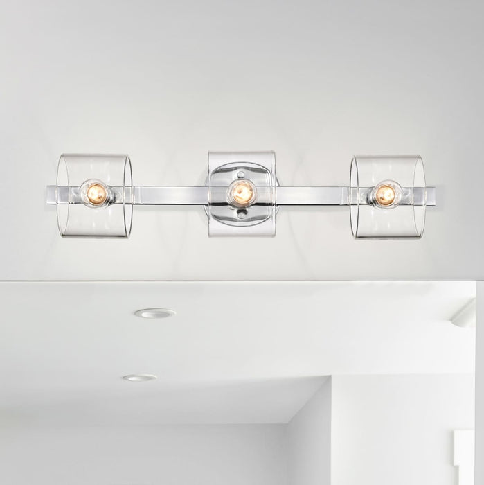 Vanity Nuvo 60-8073 Marlowe - 3 Light Vanity - Polished Nickel with Clear Glass - Polished Nickel Finish Nuvo