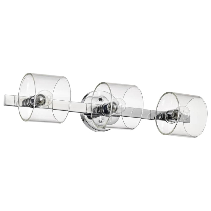 Vanity Nuvo 60-8073 Marlowe - 3 Light Vanity - Polished Nickel with Clear Glass - Polished Nickel Finish Nuvo