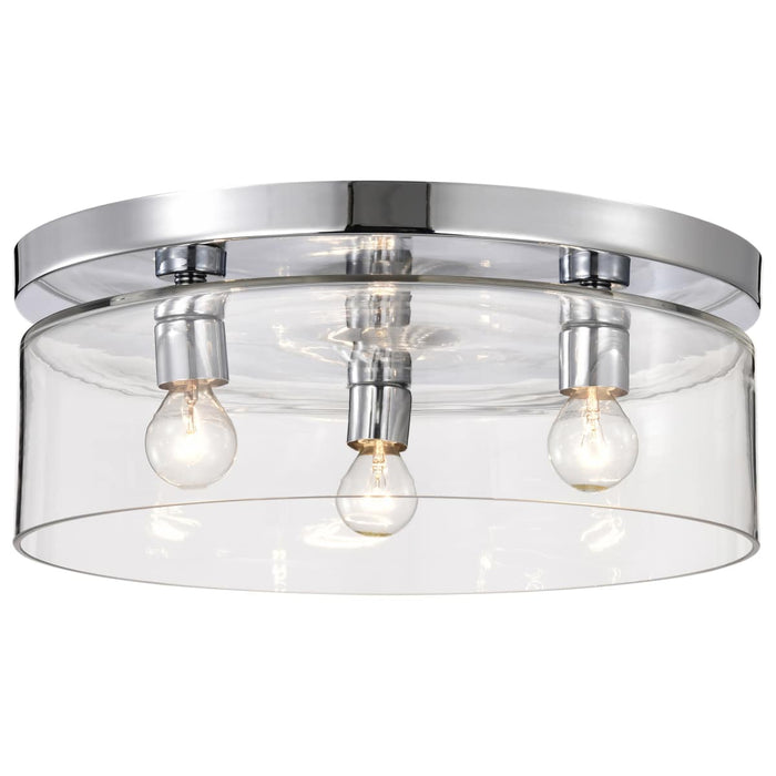 Flush Mount Nuvo 60-8074 Marlowe - 15 Inch Flush Mount - Polished Nickel with Clear Glass - Polished Nickel Finish Nuvo